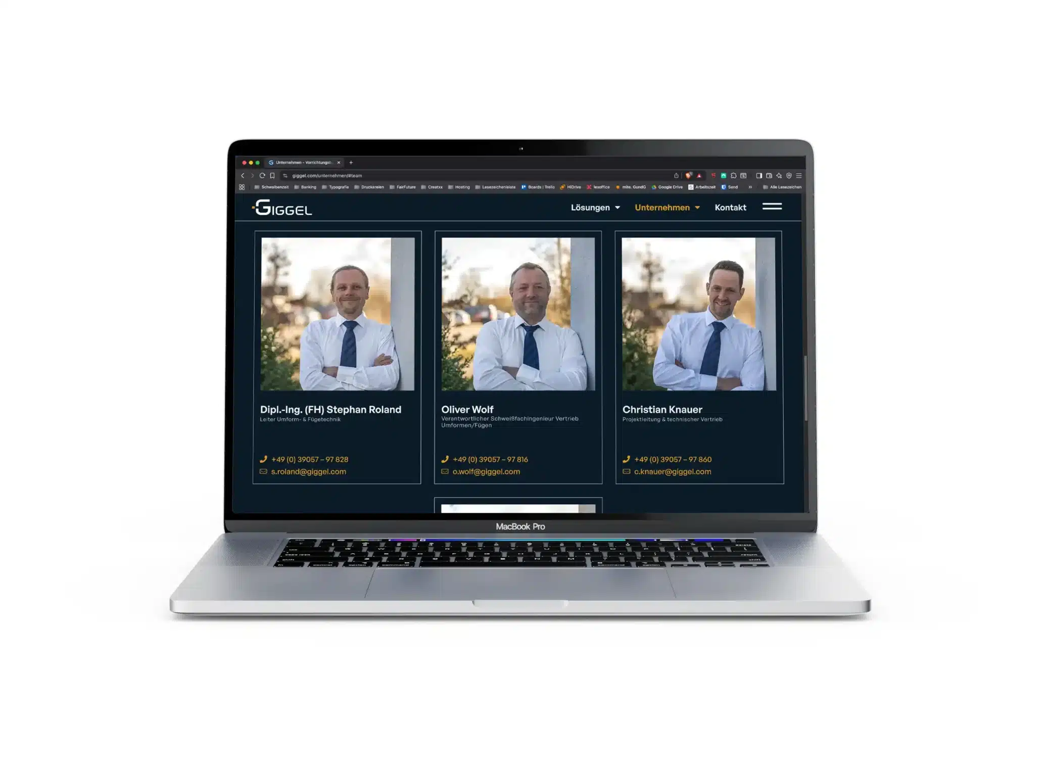 Giggel GmbH Webdesign mit neuer Teamseite